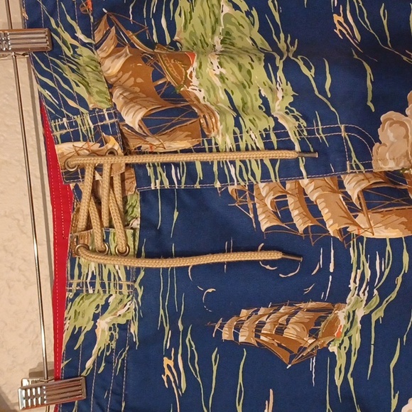 Polo Ralph Lauren Swim Trunks Size 36 Boat Pirate Ships - Picture 2 of 11